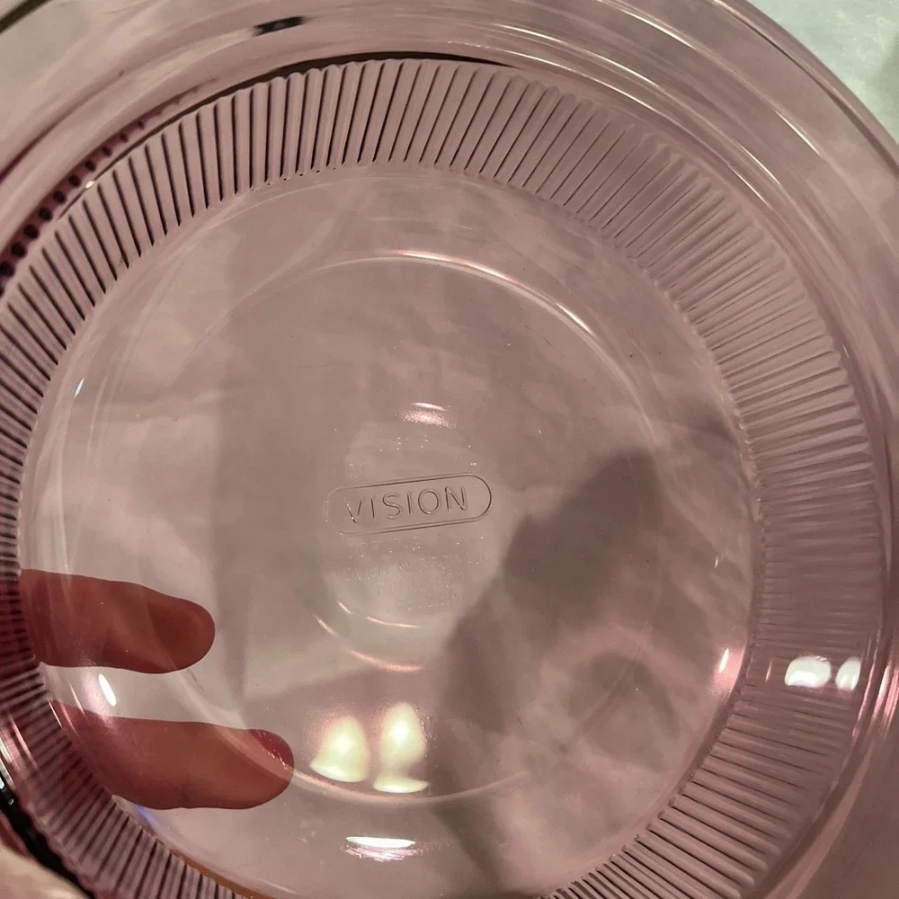 Corning Visions V-31-B 1‎ Qt Cranberry Casserole Dish w/ Pyrex V-1.5-C Lid